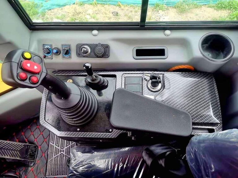 Air-conditioned cabin with multi-function joystick for full control