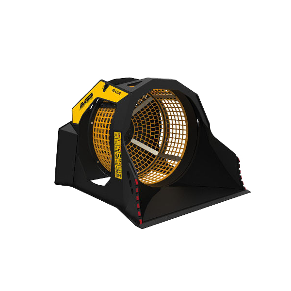 Screening bucket for loader and backhoe loader